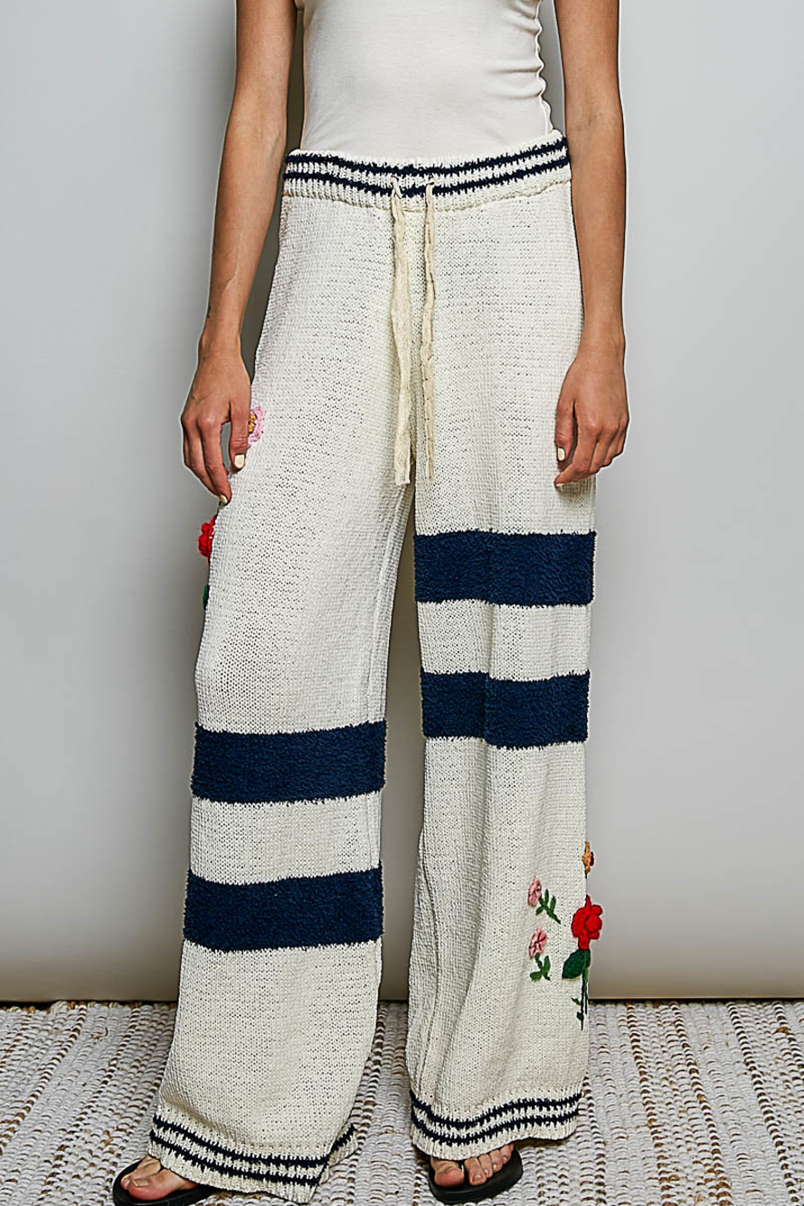 P1 | Pol Chenille Sweater Pants & Zip Hoodie Set | Floral Crochet | Sizes S-L - Picture 3 of 10